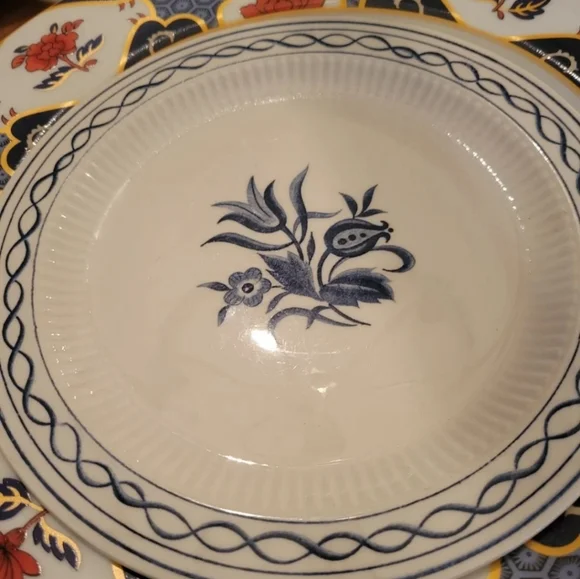 Vintage Amcrest Concord ironstone blue white plates set of 6 Japan 7 1/4" - Picture 5 of 9